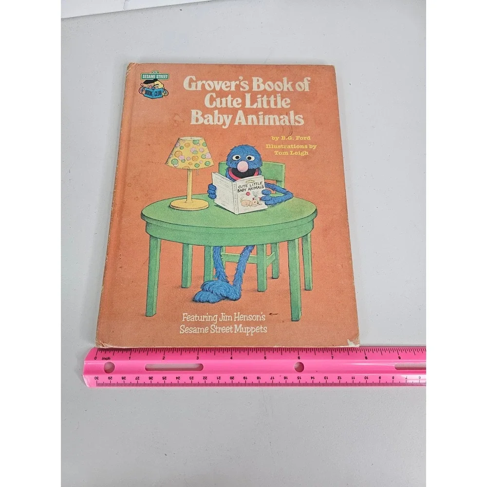 Vintage 1980 Sesame Street Grover's Book‎ of Cute Little Baby Animals Hardcover